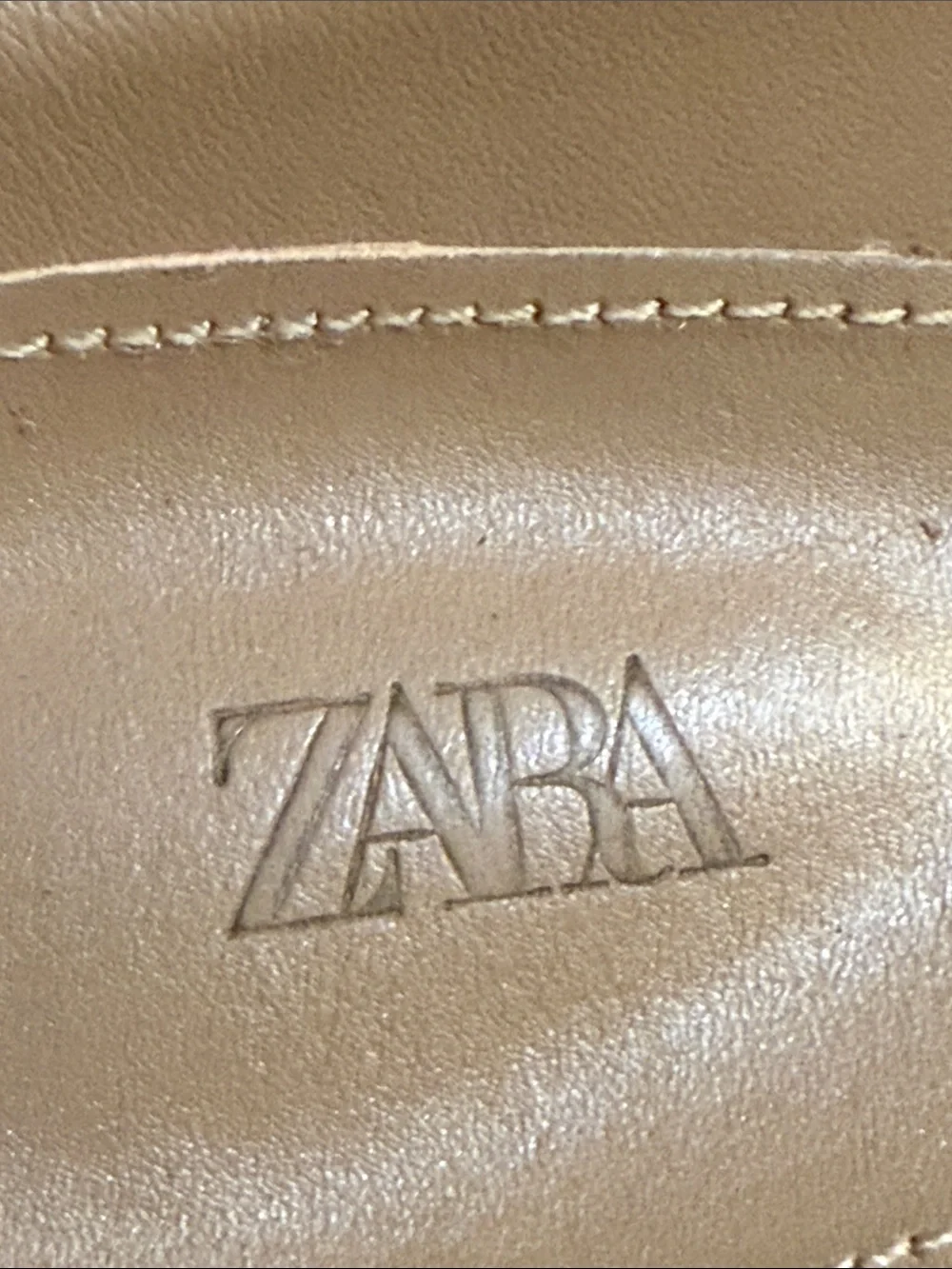 Zara Tan Suede Double Buckle Slide Sandals with Gold Hardware - Picture 2 of 10